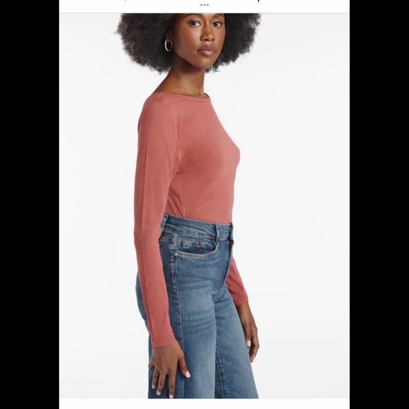 Splendid Tops - SPLENDID Kaia Long Sleeve Reversible Scoop Neck Tee “Penny” SZ S